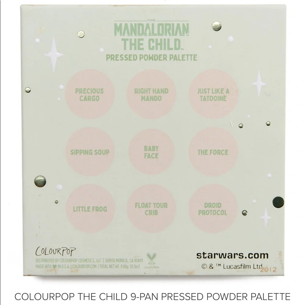 ColourPop The Child 9-Pan Pressed Powder Palette limited edition NIB Mandalorian